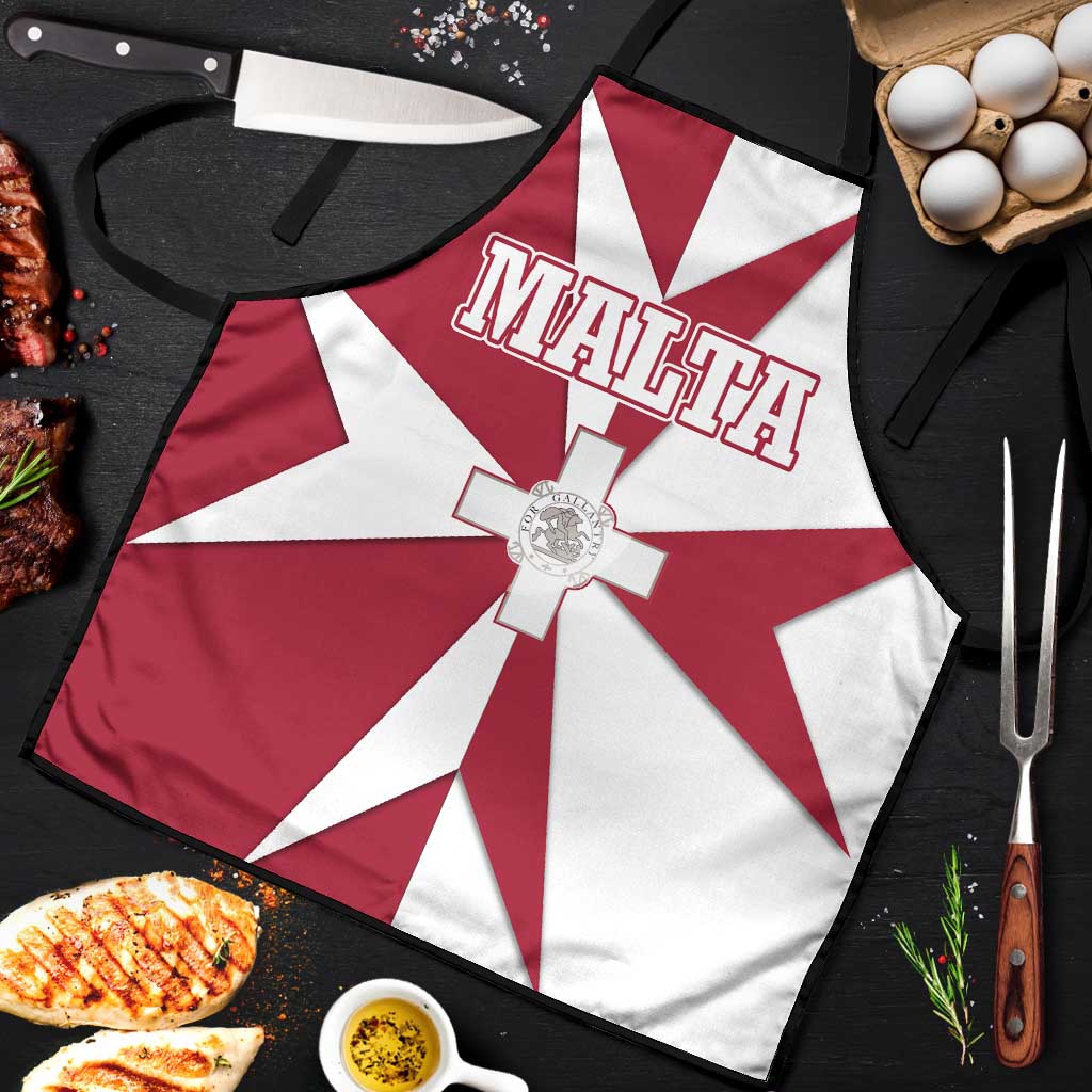 Malta Apron with Red White Crossburst Design - Wonder Print Shop