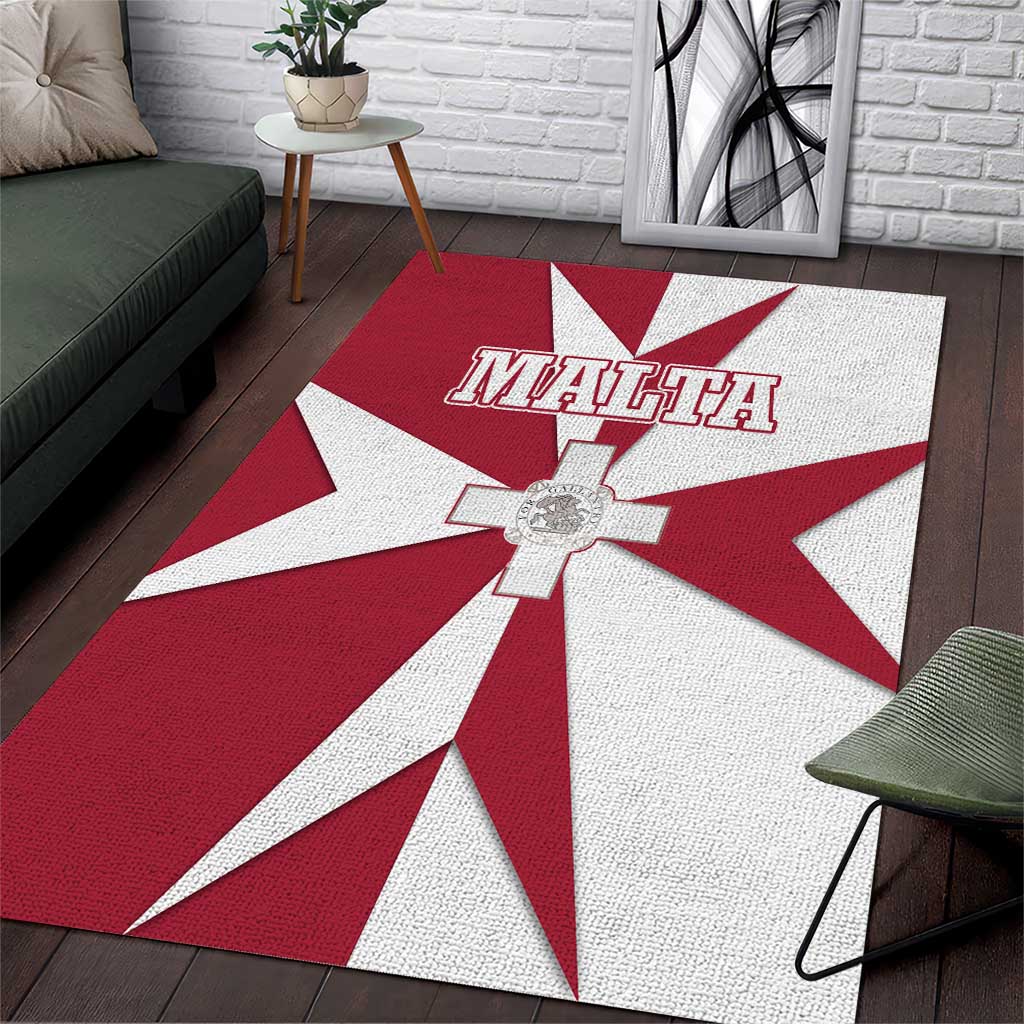 Malta Area Rug with Red White Crossburst Design - Wonder Print Shop