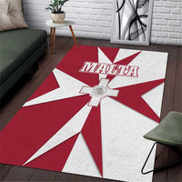 Malta Area Rug with Red White Crossburst Design - Wonder Print Shop