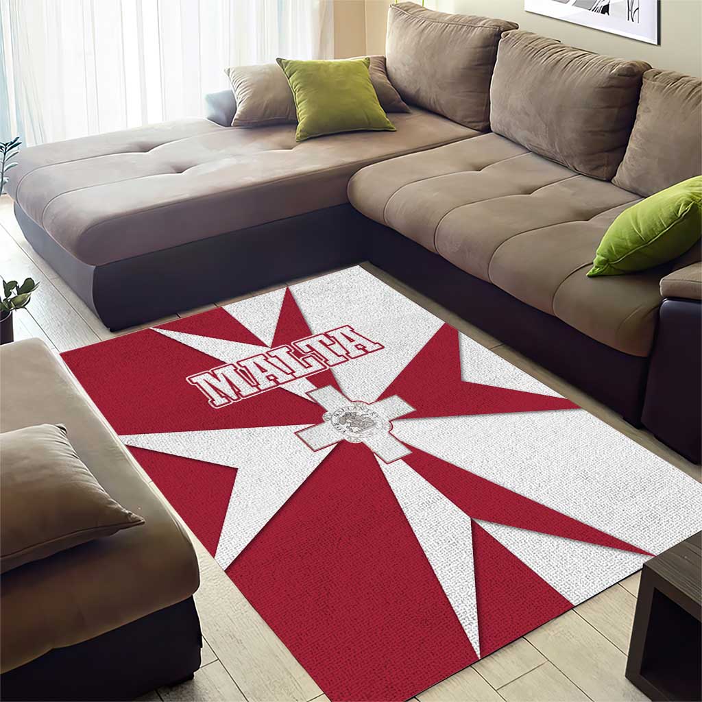 Malta Area Rug with Red White Crossburst Design - Wonder Print Shop