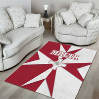 Malta Area Rug with Red White Crossburst Design - Wonder Print Shop