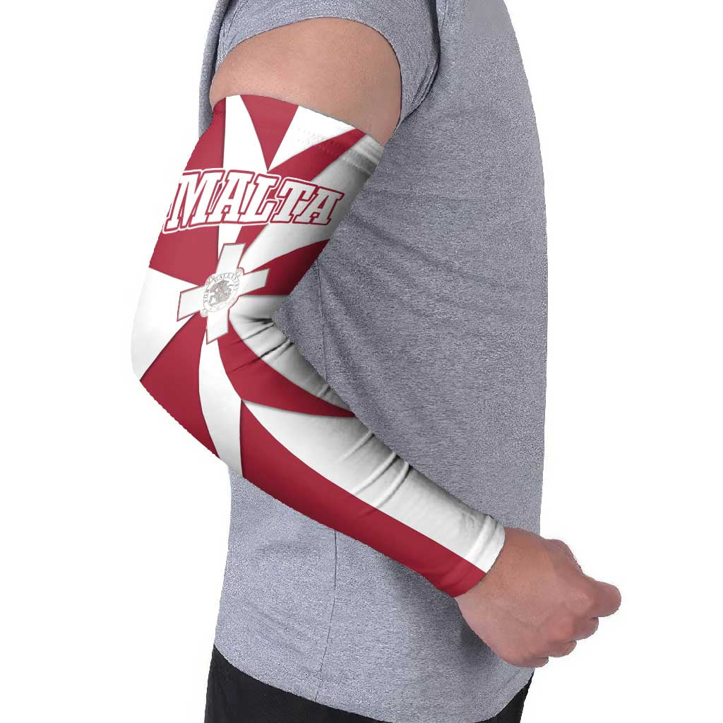 Malta Arm Sleeves with Red White Crossburst Design - Wonder Print Shop