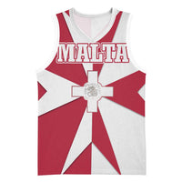 Malta Basketball Jersey with Red White Crossburst Design - Wonder Print Shop