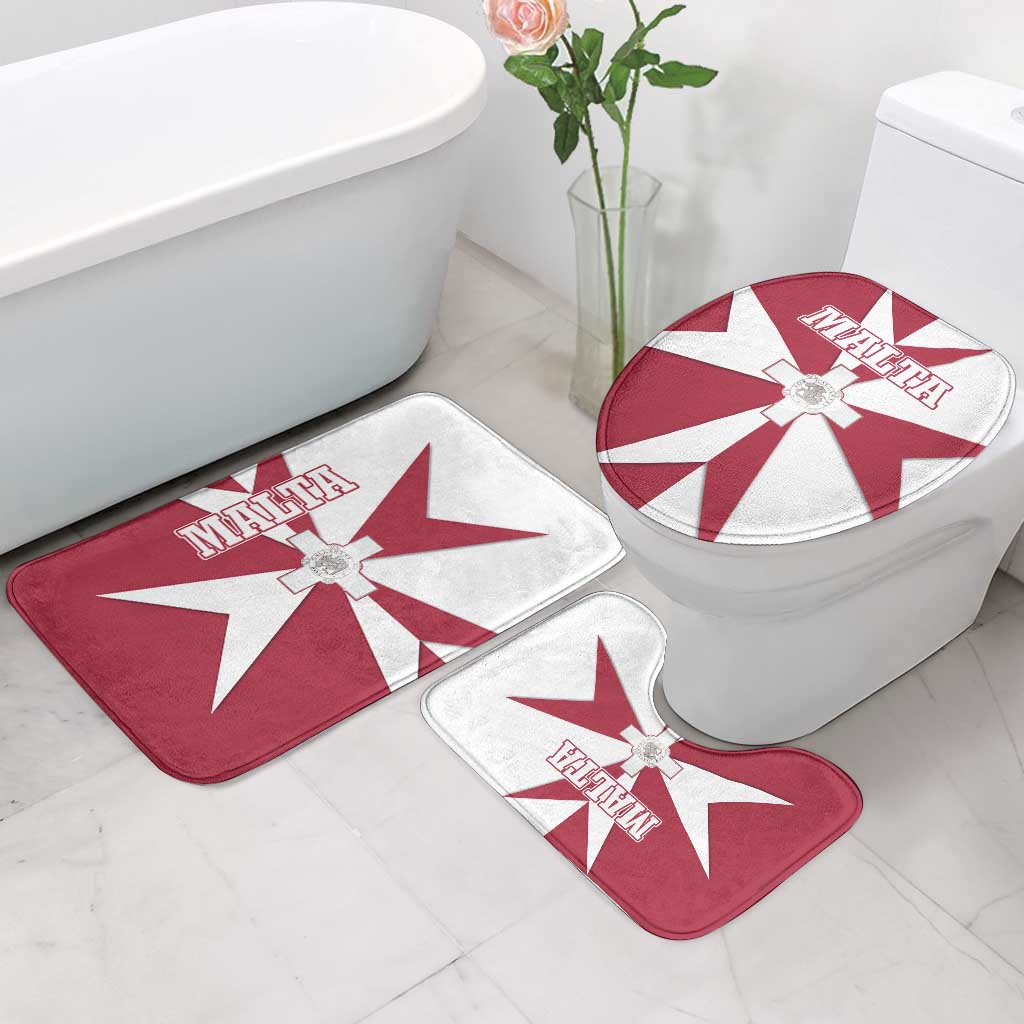 Malta Bathroom Set with Red White Crossburst Design - Wonder Print Shop