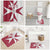 Malta Bathroom Set with Red White Crossburst Design - Wonder Print Shop