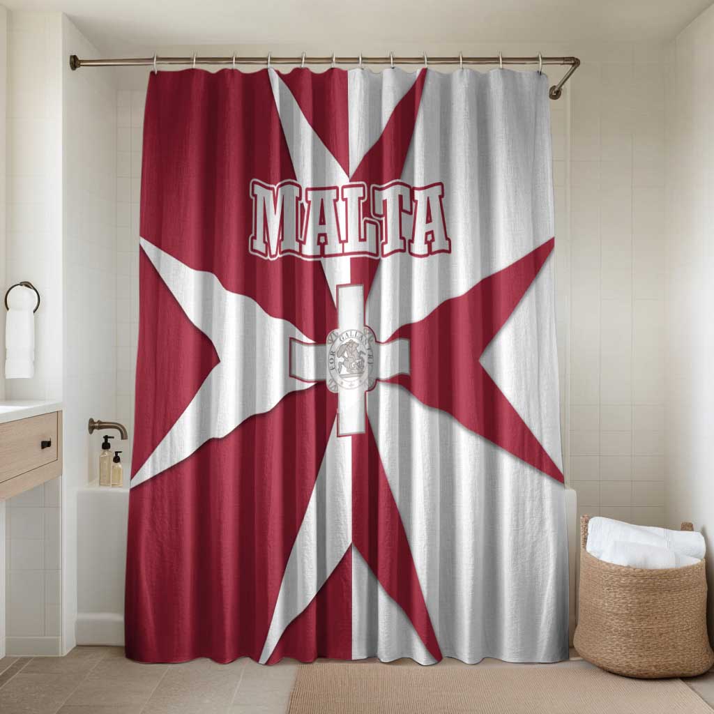 Malta Bathroom Set with Red White Crossburst Design - Wonder Print Shop