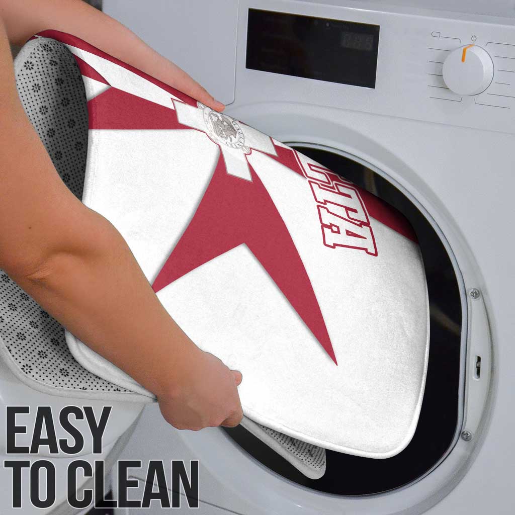 Malta Bathroom Set with Red White Crossburst Design - Wonder Print Shop