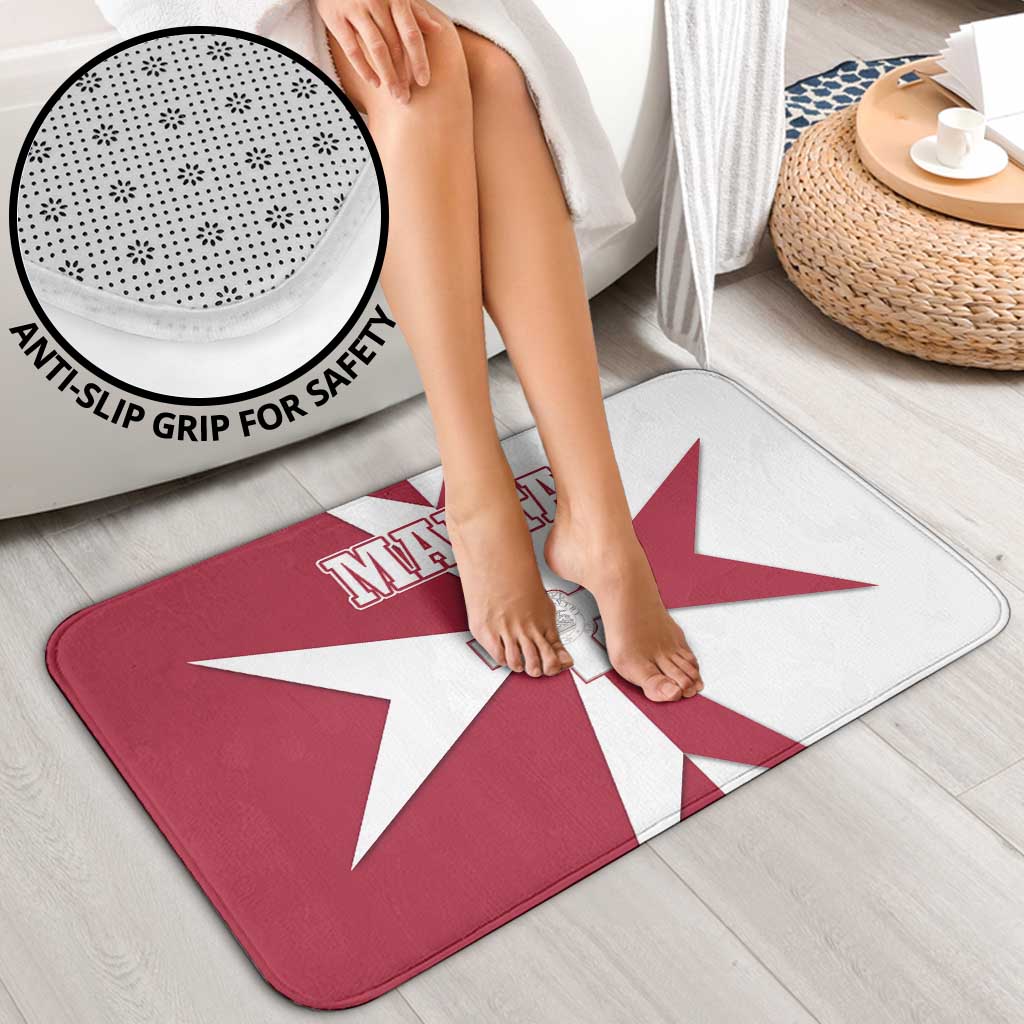 Malta Bathroom Set with Red White Crossburst Design - Wonder Print Shop