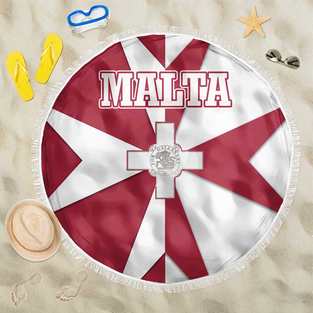 Malta Beach Blanket with Red White Crossburst Design - Wonder Print Shop