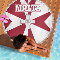 Malta Beach Blanket with Red White Crossburst Design - Wonder Print Shop