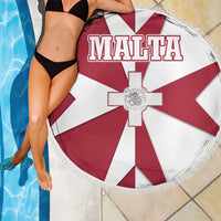 Malta Beach Blanket with Red White Crossburst Design - Wonder Print Shop