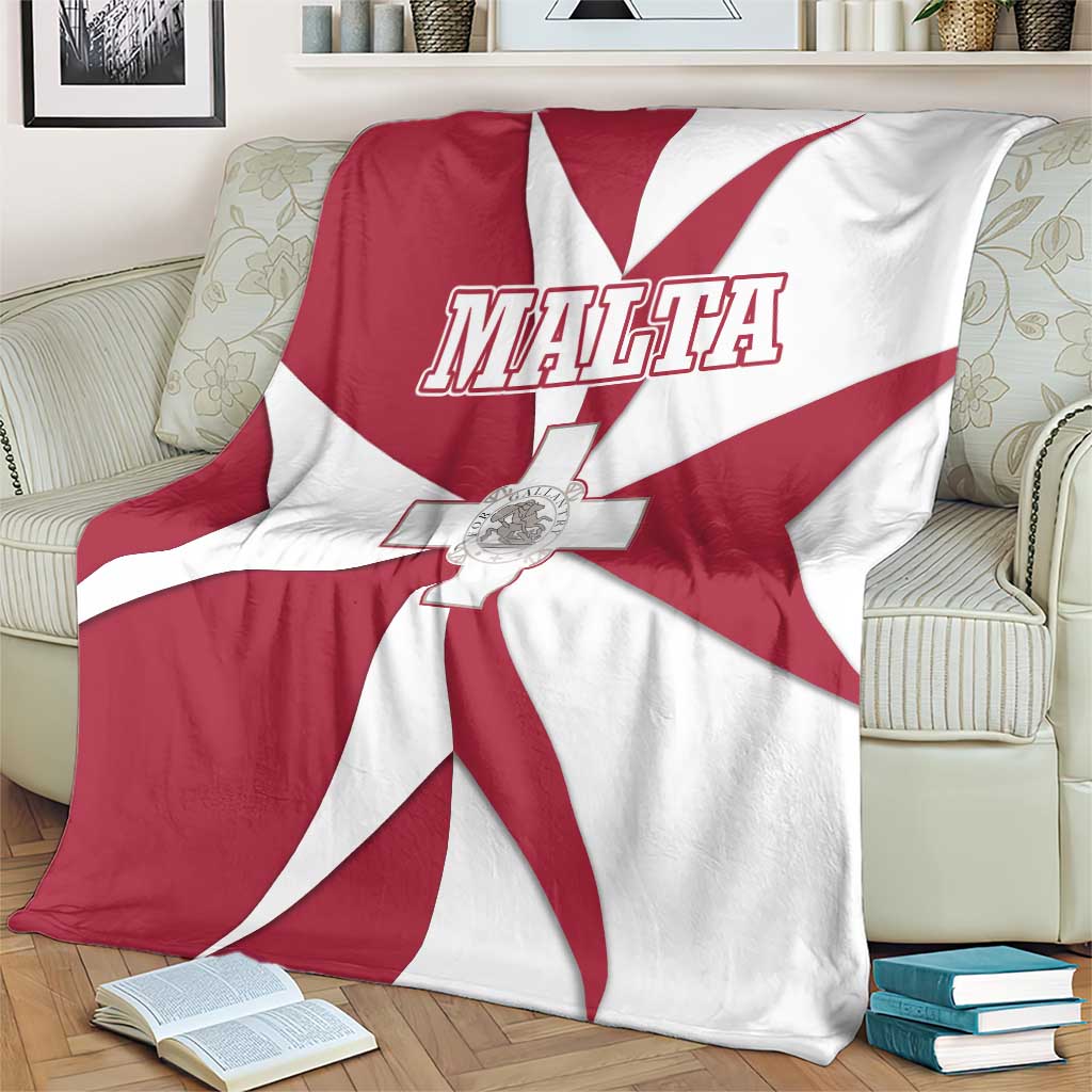 Malta Blanket with Red White Crossburst Design - Wonder Print Shop