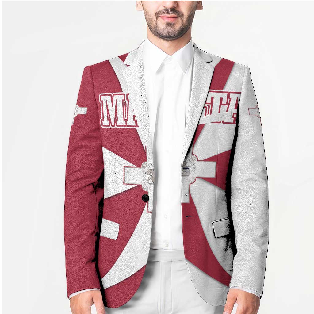 Malta Blazer with Red White Crossburst Design - Wonder Print Shop
