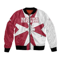 Malta Bomber Jacket with Red White Crossburst Design - Wonder Print Shop