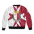 Malta Bomber Jacket with Red White Crossburst Design - Wonder Print Shop