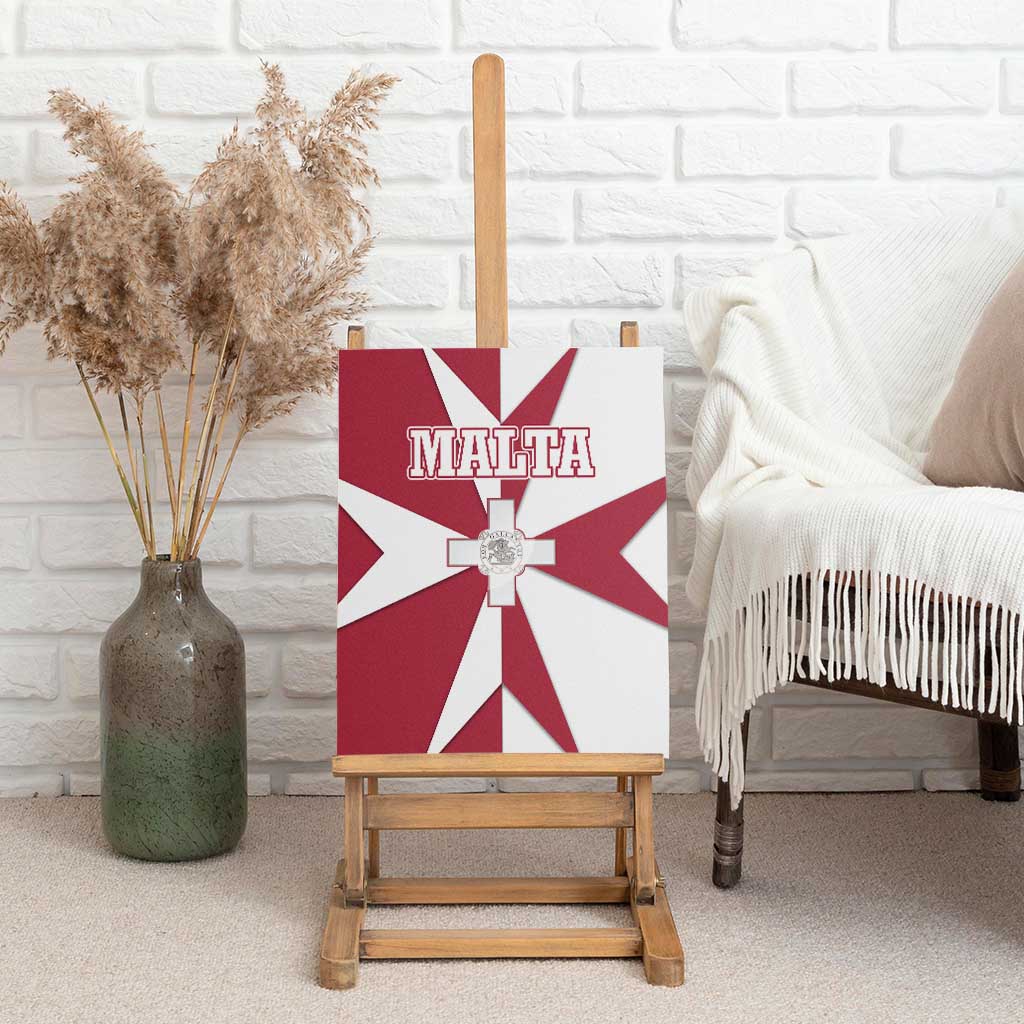 Malta Canvas Wall Art with Red White Crossburst Design - Wonder Print Shop