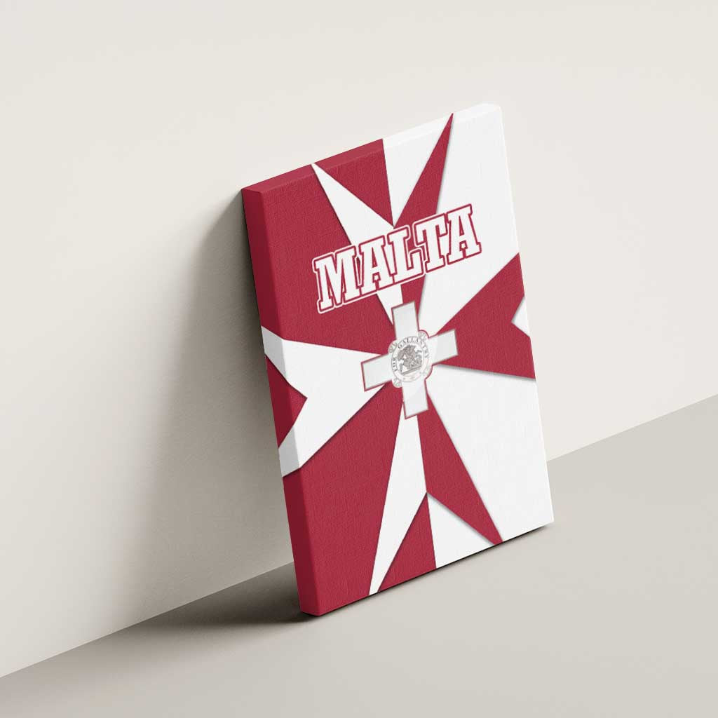 Malta Canvas Wall Art with Red White Crossburst Design - Wonder Print Shop