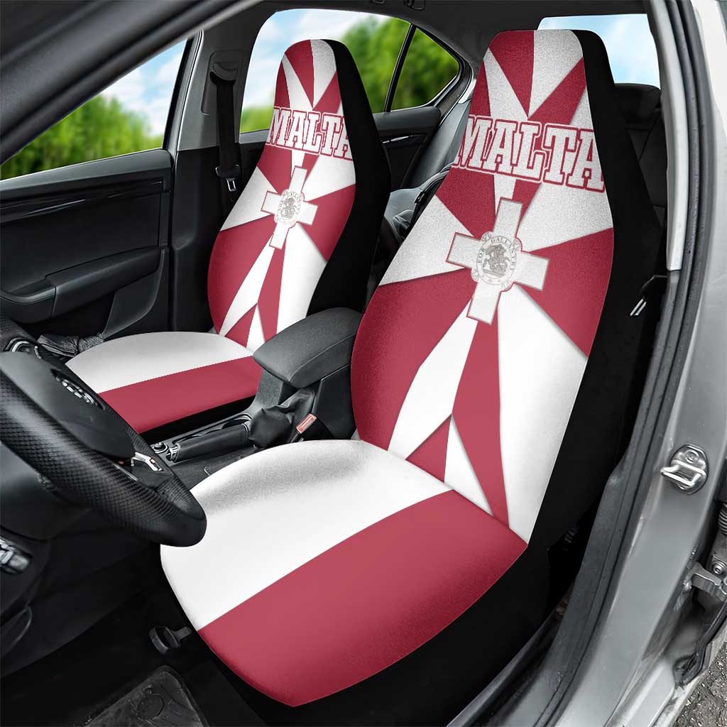 Malta Car Seat Cover with Red White Crossburst Design - Wonder Print Shop