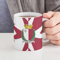 Malta Ceramic Mug with Red White Crossburst Design - Wonder Print Shop