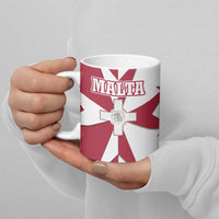 Malta Ceramic Mug with Red White Crossburst Design - Wonder Print Shop