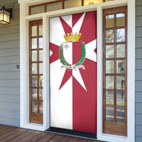 Malta Door Cover with Red White Crossburst Design - Wonder Print Shop