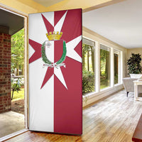 Malta Door Cover with Red White Crossburst Design - Wonder Print Shop