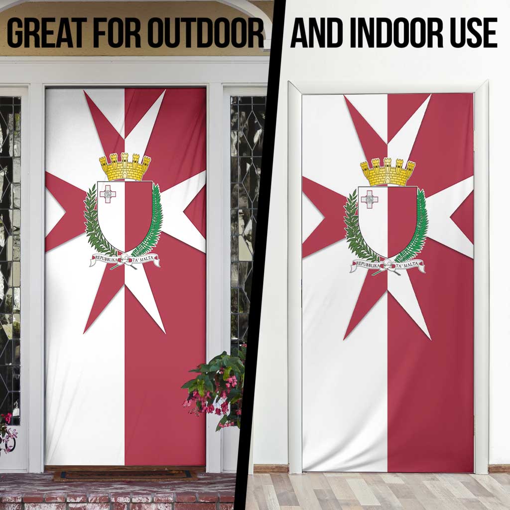 Malta Door Cover with Red White Crossburst Design - Wonder Print Shop