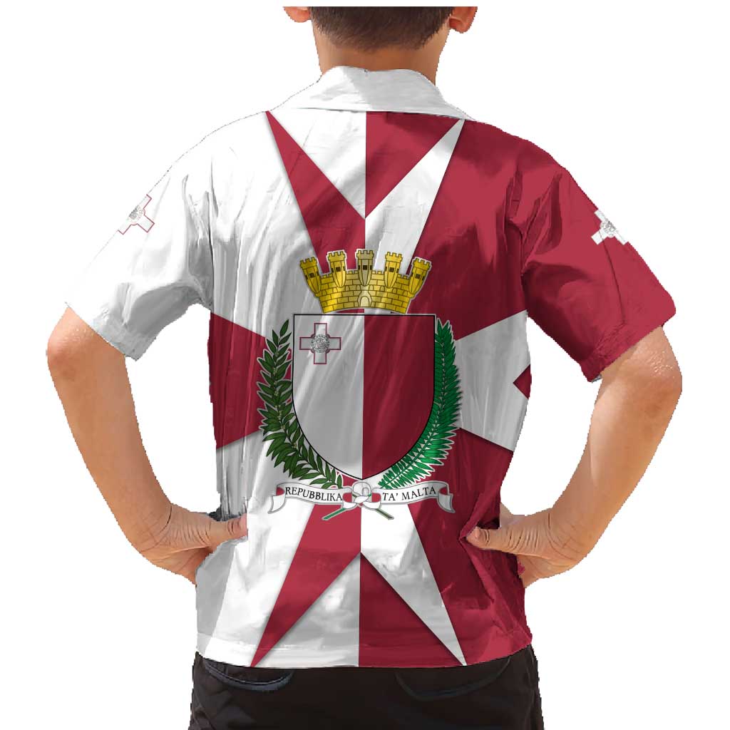 Malta Family Matching Mermaid Dress and Hawaiian Shirt with Red White Crossburst Design - Wonder Print Shop