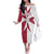 Malta Family Matching Off The Shoulder Long Sleeve Dress and Hawaiian Shirt with Red White Crossburst Design - Wonder Print Shop