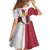 Malta Family Matching Off Shoulder Short Dress and Hawaiian Shirt with Red White Crossburst Design - Wonder Print Shop