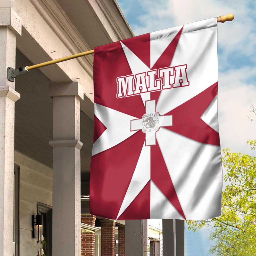 Malta Garden Flag with Red White Crossburst Design - Wonder Print Shop