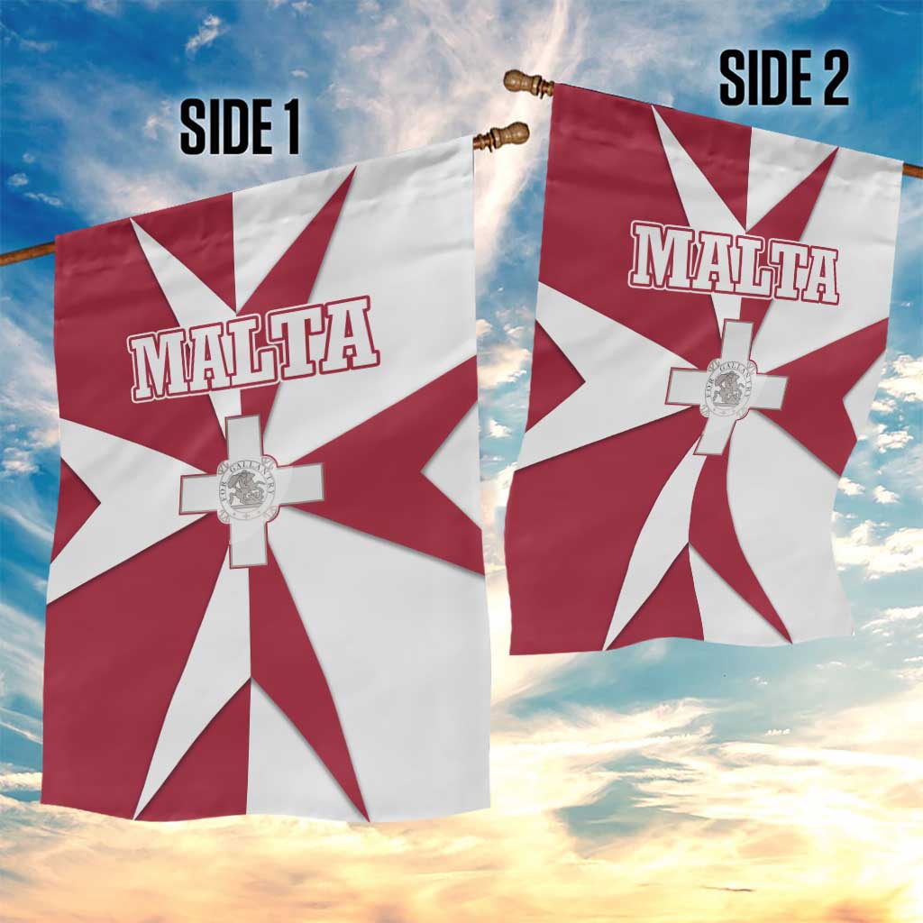 Malta Garden Flag with Red White Crossburst Design - Wonder Print Shop
