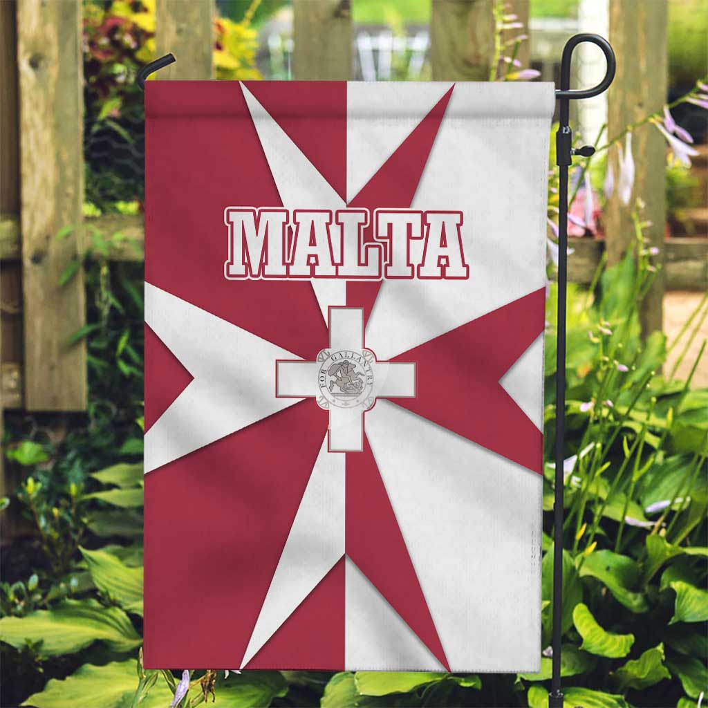 Malta Garden Flag with Red White Crossburst Design - Wonder Print Shop