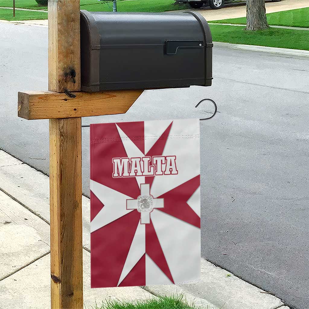 Malta Garden Flag with Red White Crossburst Design - Wonder Print Shop