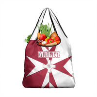Malta Grocery Bag with Red White Crossburst Design - Wonder Print Shop