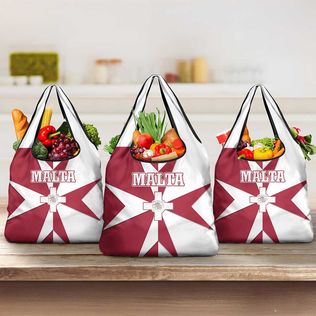 Malta Grocery Bag with Red White Crossburst Design - Wonder Print Shop