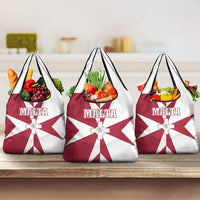 Malta Grocery Bag with Red White Crossburst Design - Wonder Print Shop