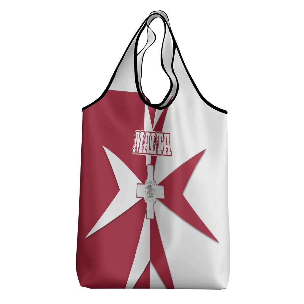 Malta Grocery Bag with Red White Crossburst Design - Wonder Print Shop