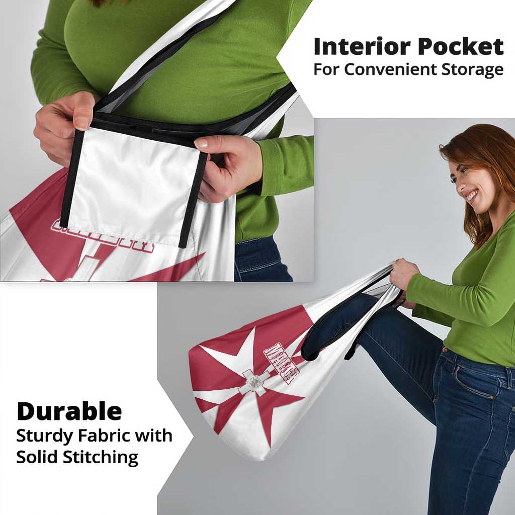 Malta Grocery Bag with Red White Crossburst Design - Wonder Print Shop