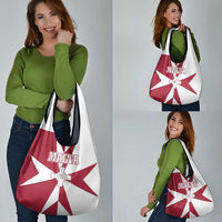Malta Grocery Bag with Red White Crossburst Design - Wonder Print Shop
