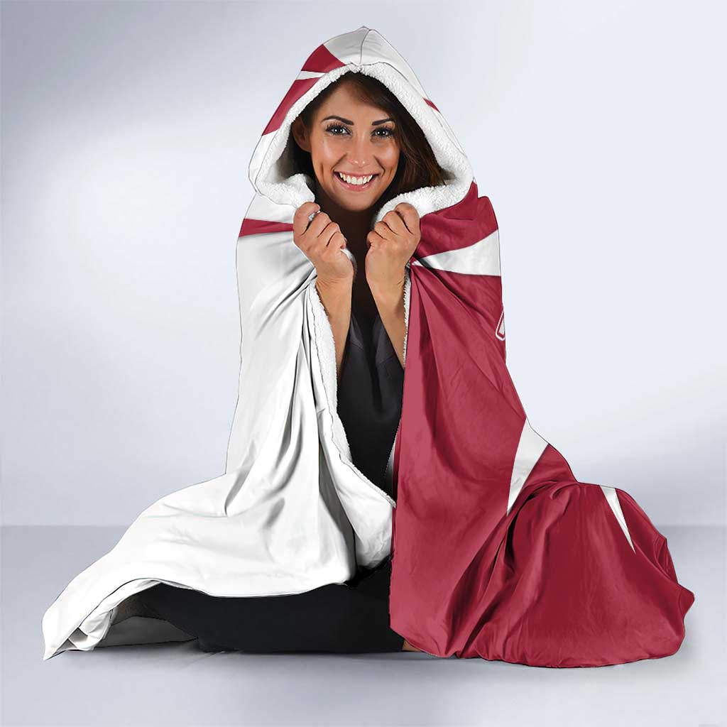 Malta Hooded Blanket with Red White Crossburst Design - Wonder Print Shop