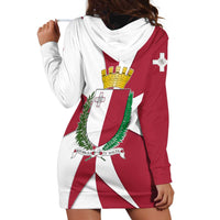 Malta Hoodie Dress with Red White Crossburst Design - Wonder Print Shop