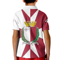 Malta Kid Polo Shirt with Red White Crossburst Design - Wonder Print Shop