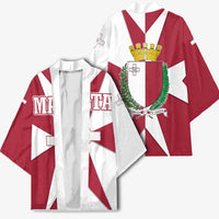 Malta Kimono with Red White Crossburst Design - Wonder Print Shop