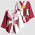 Malta Kimono Sleeve Blouse with Red White Crossburst Design - Wonder Print Shop