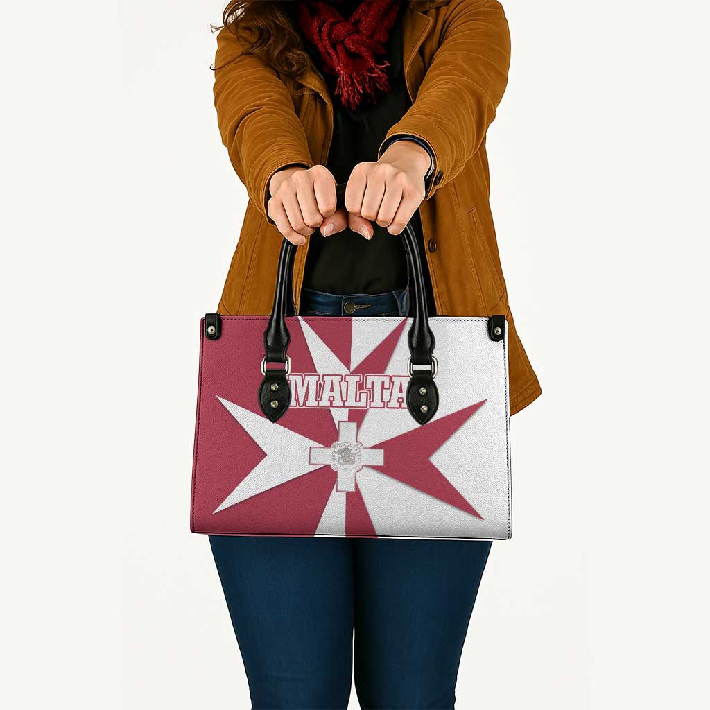 Malta Leather Bag with Red White Crossburst Design - Wonder Print Shop