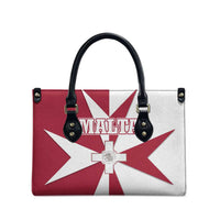 Malta Leather Bag with Red White Crossburst Design - Wonder Print Shop