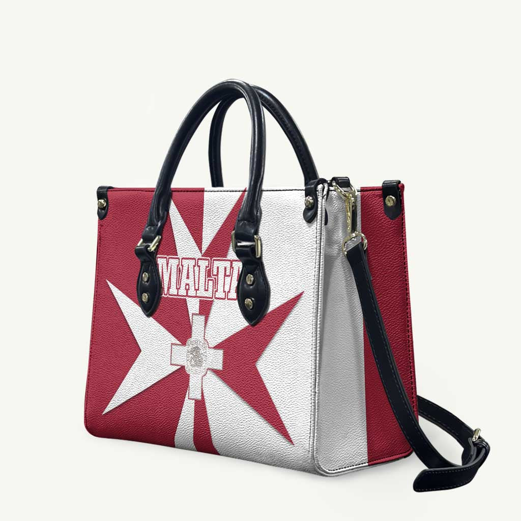 Malta Leather Bag with Red White Crossburst Design - Wonder Print Shop