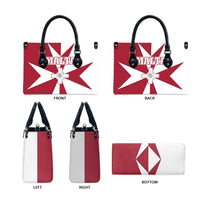 Malta Leather Bag with Red White Crossburst Design - Wonder Print Shop