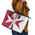 Malta Leather Tote Bag with Red White Crossburst Design - Wonder Print Shop